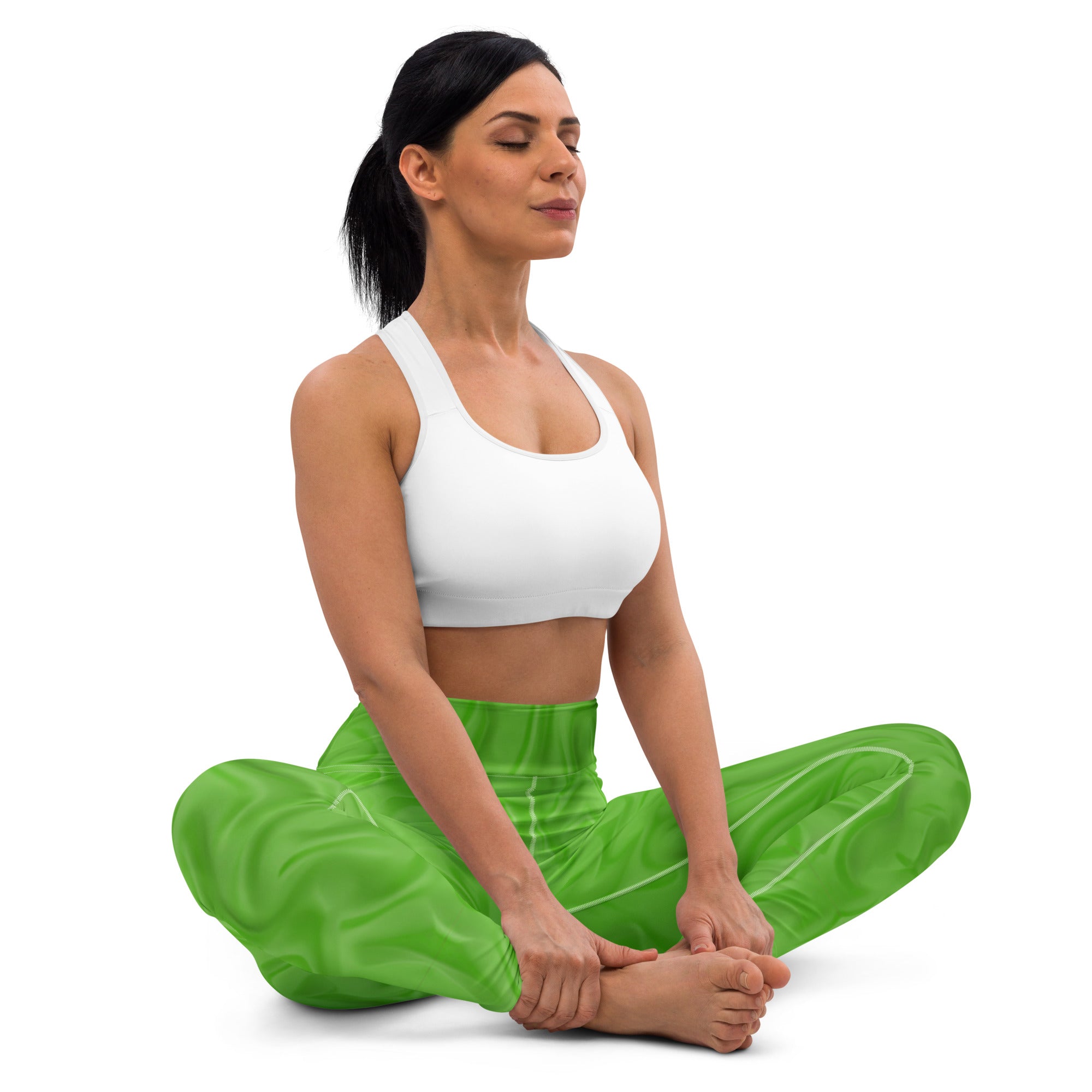 Lime Green Dance leggings. Gym or Workout High Waist Leggings. Yoga Pants. "Brat365" Streetwear by WickedYo.